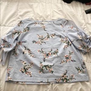 H&M Blue Pinstriped Floral Shirt (NEVER WORN)